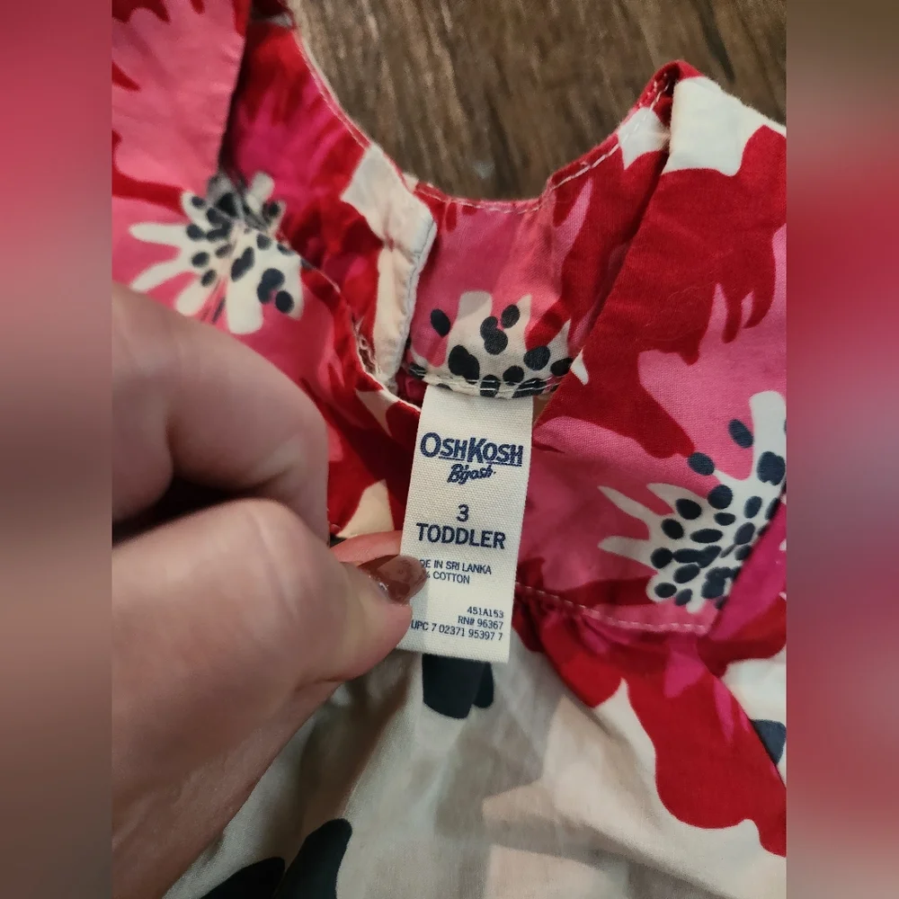 OshKosh B'gosh Red and Pink Floral Dress